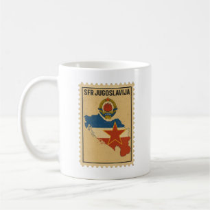SFR Yugoslavia Vintage Socialist Map Stamp Coffee Mug