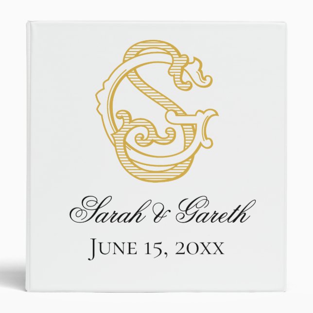 SG Monogram ou GS Monogram mariage classeur (Devant)