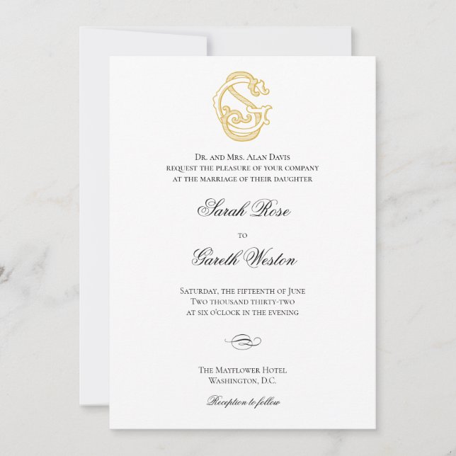 SG Monogramme ou GS Monogramme Invitations de mari (Devant)