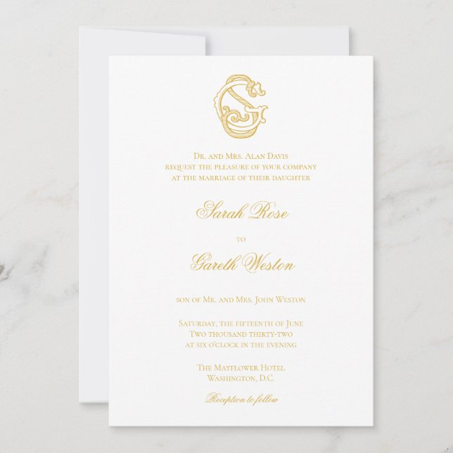 SG Monogramme ou GS Monogramme Invitations de mari (Devant)