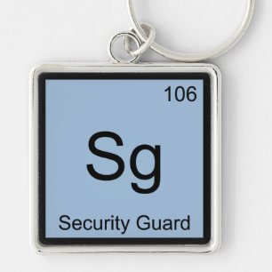 Sg - Security Guard Chemistry Element Symbol Funny Keychain