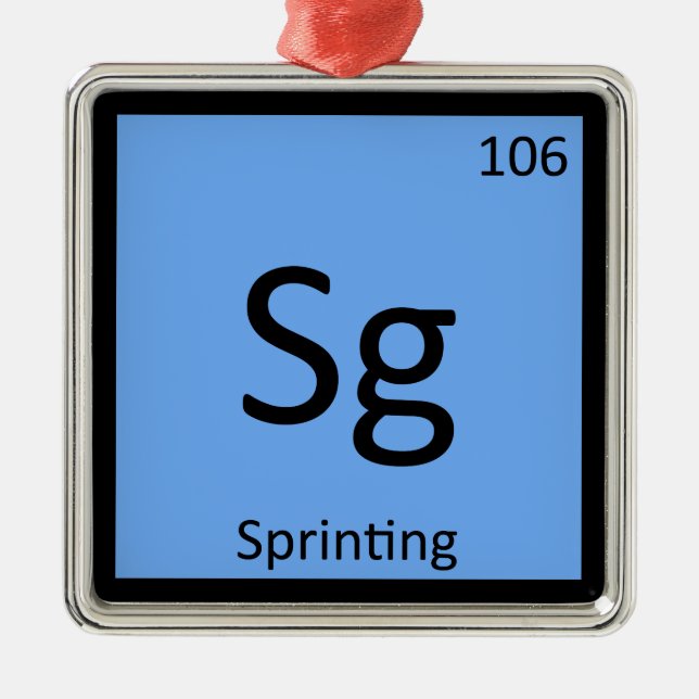 Sg - Sprinting Track and Field Chemistry Symbol Metal Ornament (Front)