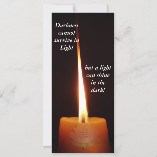 SGI Buddhist Bookmark with Lotus Candle and NMRK (Front)