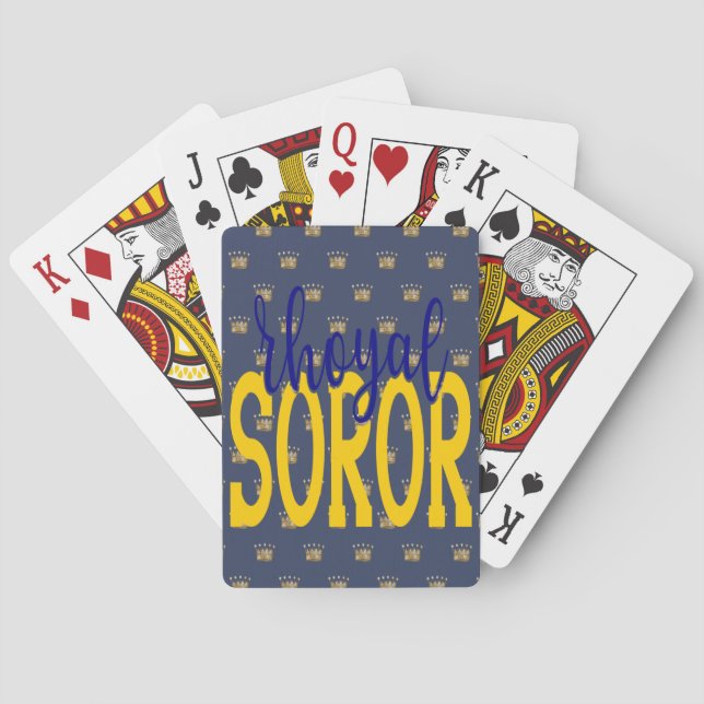 SGRho Inspired Rhoyal Blue and Gold Rhoyal Soror T Playing Cards (Back)
