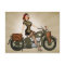 Sgt. Davidson Army Motorcycle Pinup Postcard
