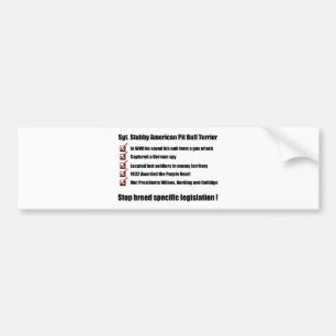 Sgt. Stubby -1 Bumper Sticker