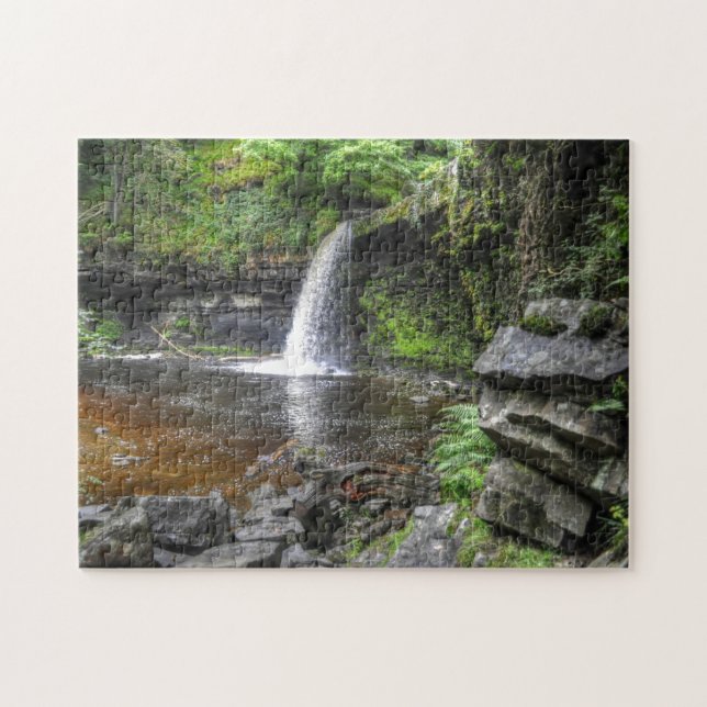 Sgwd Gwladys at Pontneddfechan Waterfalls, Wales Jigsaw Puzzle (Horizontal)