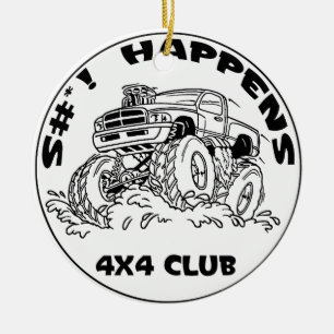 SH_black_Dodge Ceramic Ornament
