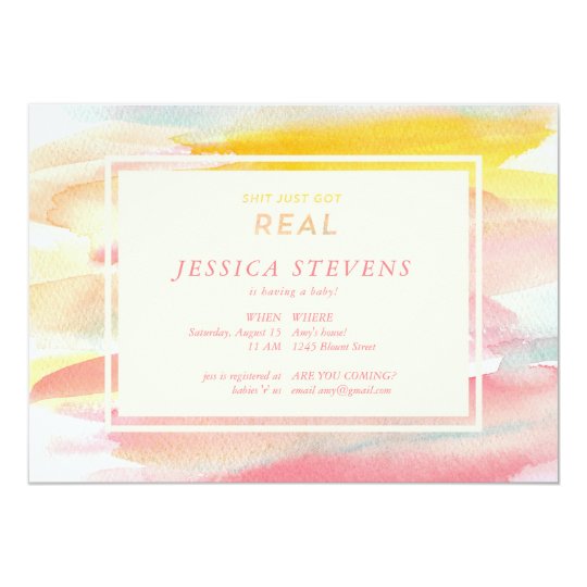 Sh*t Just Got Real Baby Shower Invitation