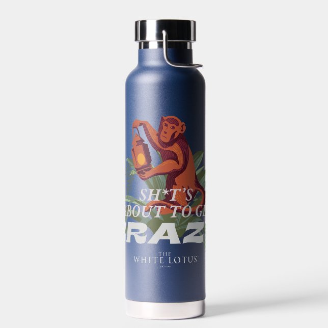 Sh*t's About to Get Crazy - The White Lotus Water Bottle (Left)