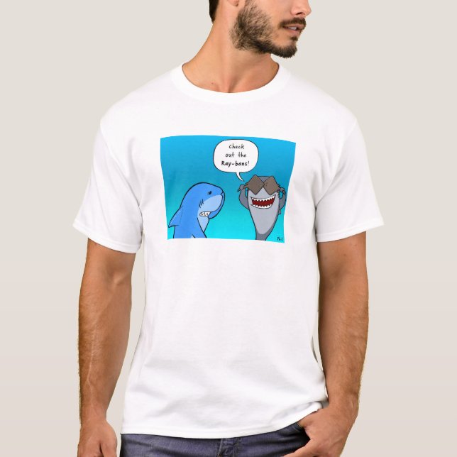 Shaaark with Sting Ray Sunglasses T-Shirt (Front)
