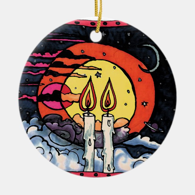 Shabbat Ceramic Ornament (Front)