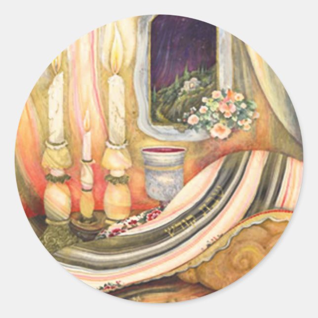 Shabbat Classic Round Sticker (Front)