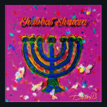 Shabbat Shalom Acrylic Print<br><div class="desc">Shabbat Shalom menora</div>