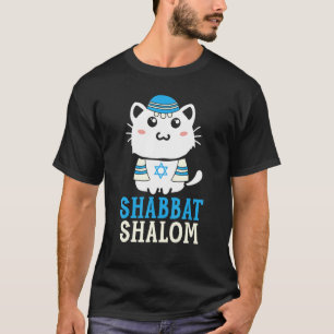 Shabbat Shalom Cat Holy Day Judaism Yom Kippur T-Shirt