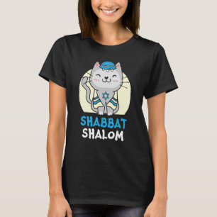 Shabbat Shalom Cat   Holy Day Judaism Yom Kippur T-Shirt