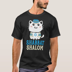 Shabbat Shalom Cat Holy Day Judaism Yom Kippur T-Shirt