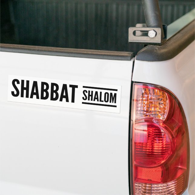 Shabbat Shalom Sabbath Bumper Sticker (On Truck)