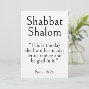 Shabbat Shalom Scripture, Psalm 118:24, Modern Art Card