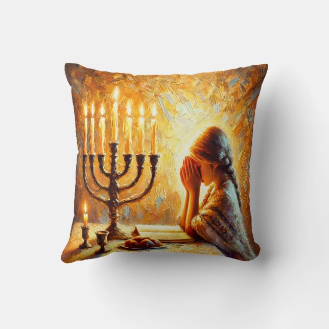 Shabbat Shalom Throw Pillow (Back)