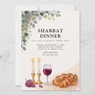 Shabbos Dinner Shabbat Dinner Jewish Family Invitation