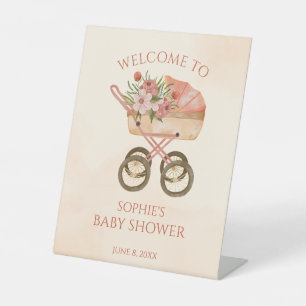Shabby Baby Carriage Welcome Sign Baby Shower