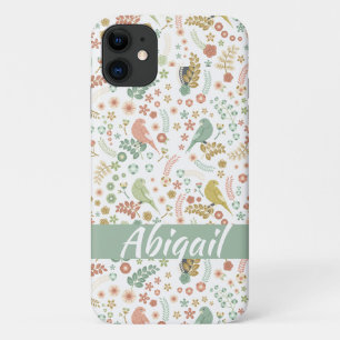 Shabby Birds & Branches Personalized iPhone 11 Case