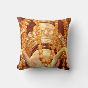 Shabby Chandelier Bling 4-Gold-Sq THROW PILLOW