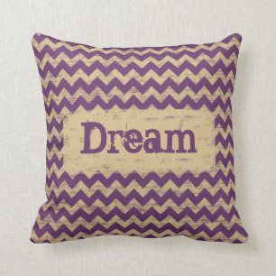 Shabby Chevron Dream or Custom Text Throw Pillow