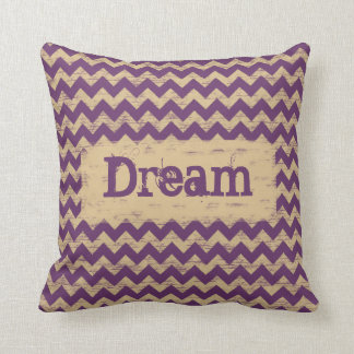 Shabby Chevron Dream or Custom Text Throw Pillow