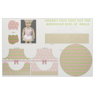 Shabby Chic 18" Doll Cut & Sew Chef Set Pink Green Fabric