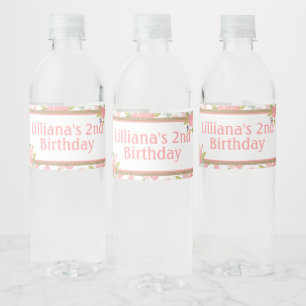 Shabby Chic Anniversaire Bouteille Étiquettes