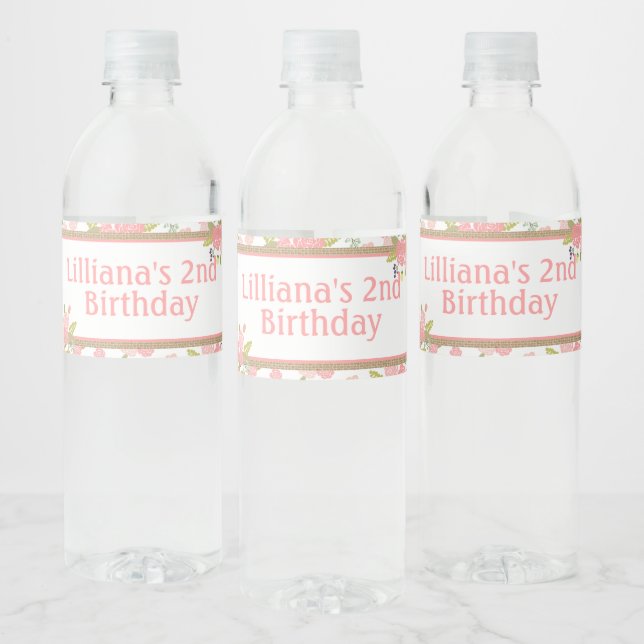 Shabby Chic Anniversaire Bouteille Étiquettes (Bouteilles)