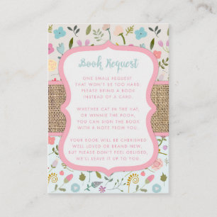 Shabby Chic Baby Shower Book Request cards