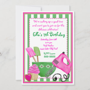 Shabby Chic Baking Birthday Invitations