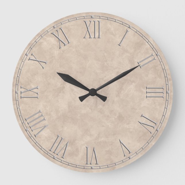 Shabby Chic Beige Russe Tan Grande Horloge (Recto)