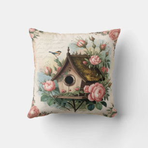 Shabby Chic Birdcage Throw Pillow