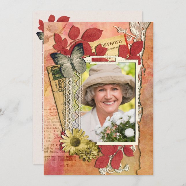 Shabby Chic Birthday Party Invitation (Front/Back)