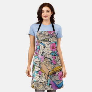 Shabby Chic Book File Illustration apron