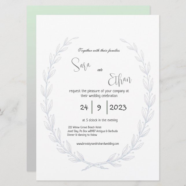 Shabby Chic Botanical, WildFlower, Romantic  (Front/Back)