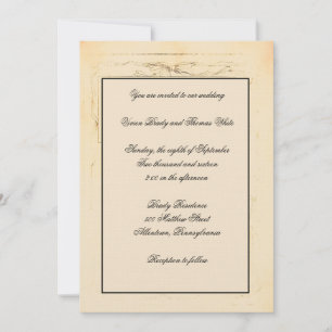 Shabby Chic Bow Wedding Invitation