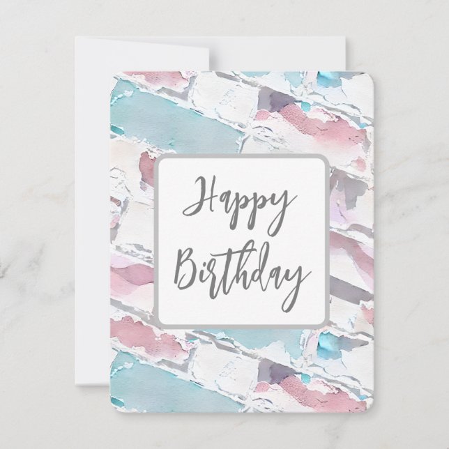 Shabby Chic Brick Texture  Holiday Card (Front)