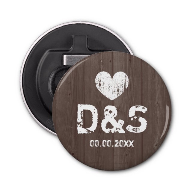 Shabby chic brun ouvre-bouteille en bois (Devant)