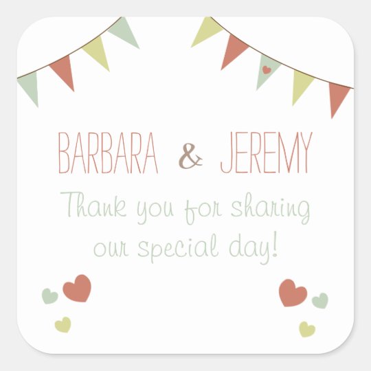 Shabby Chic Bunting Wedding Sticker