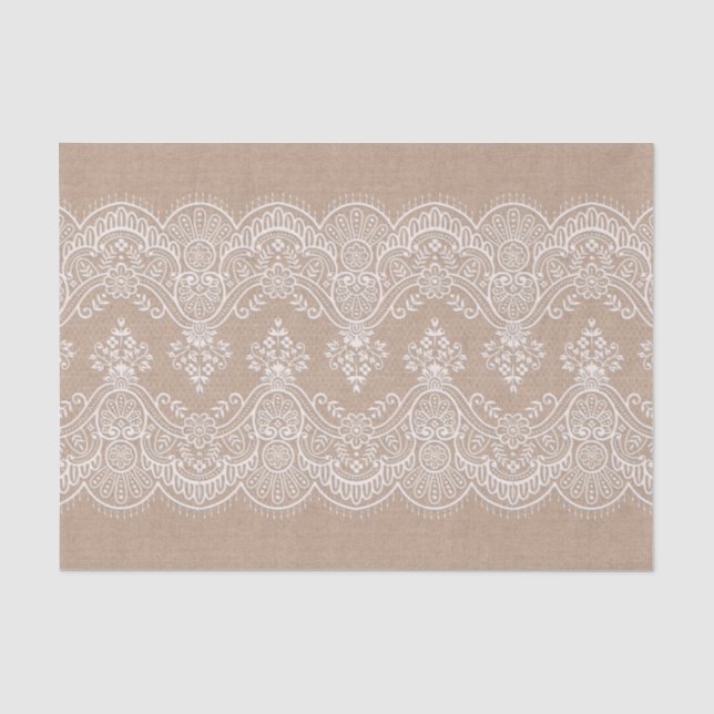 Shabby Chic Burlap and Lace Tissue Paper (Front)