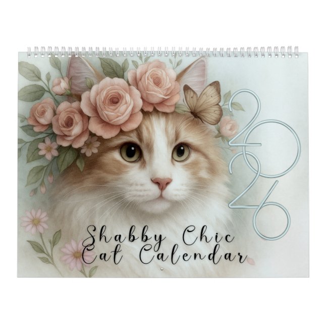 Shabby Chic Cat Calendar 2026 (Cover)