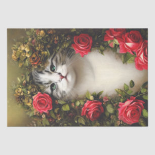 Shabby Chic Cat Tissue Paper For Decoupage 