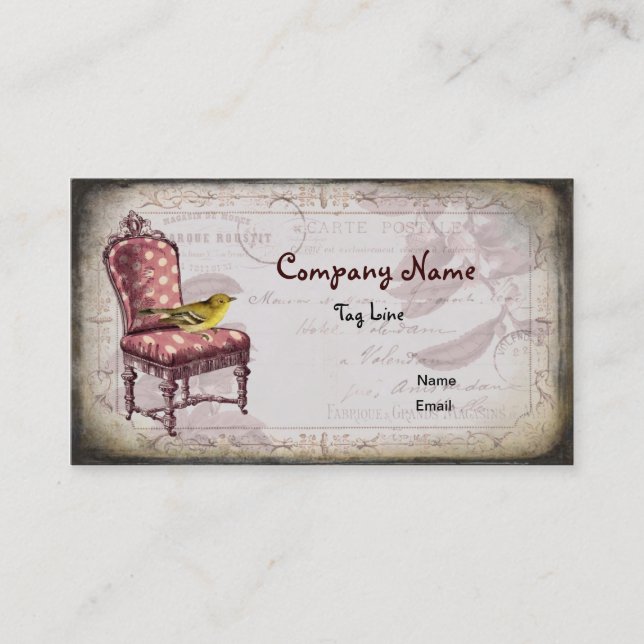 Shabby Chic Chair Business Card (Front)