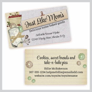 Shabby chic cherry icebox cooking baking biz cards