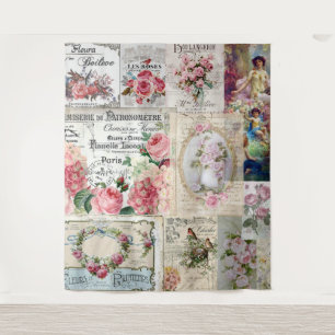 Shabby chic collage,country victorian,decoupage, b tapestry